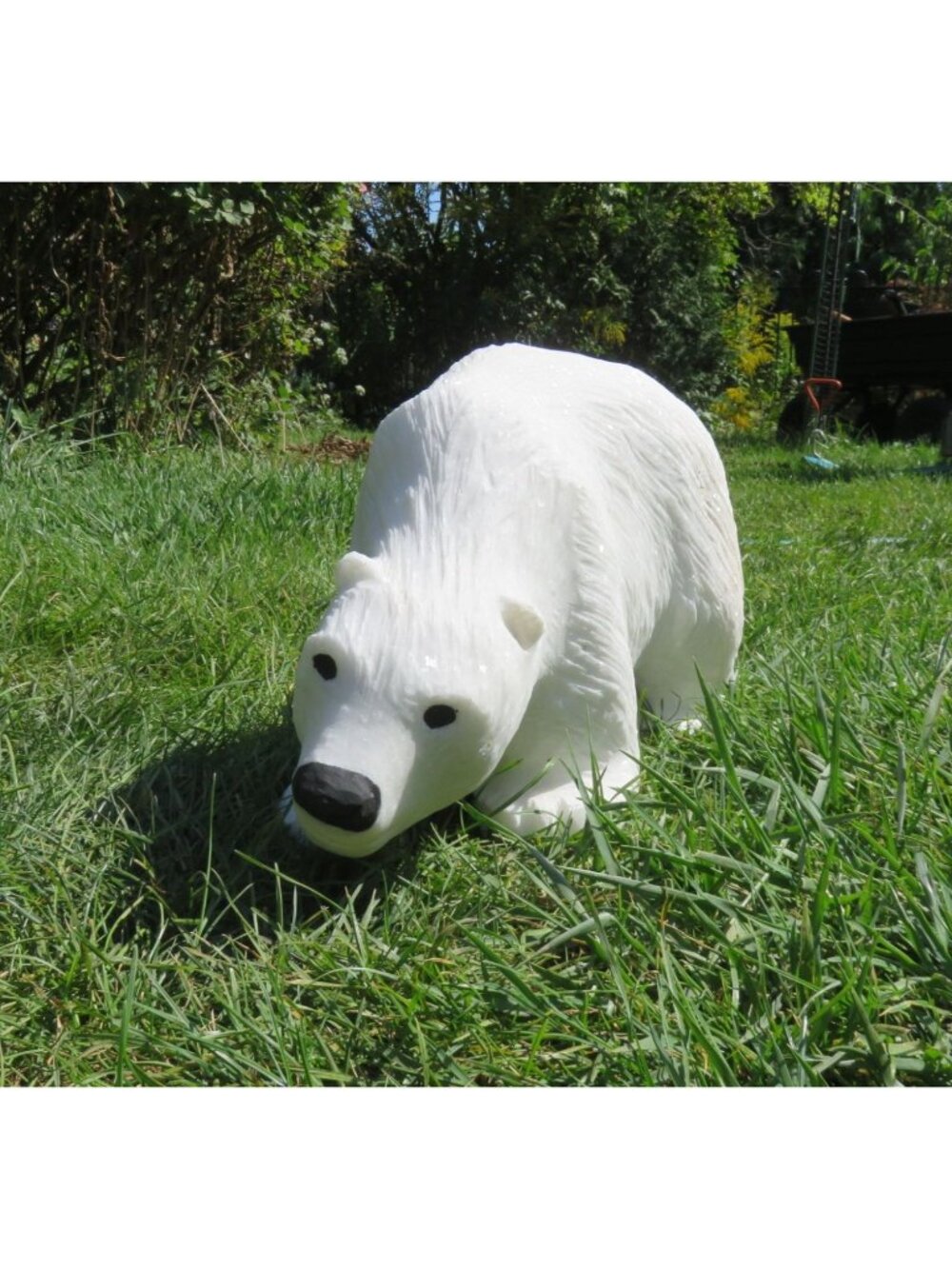 White Stone Polar Bear Hand Carved Shona Sculpture From South Africa 34lbs
